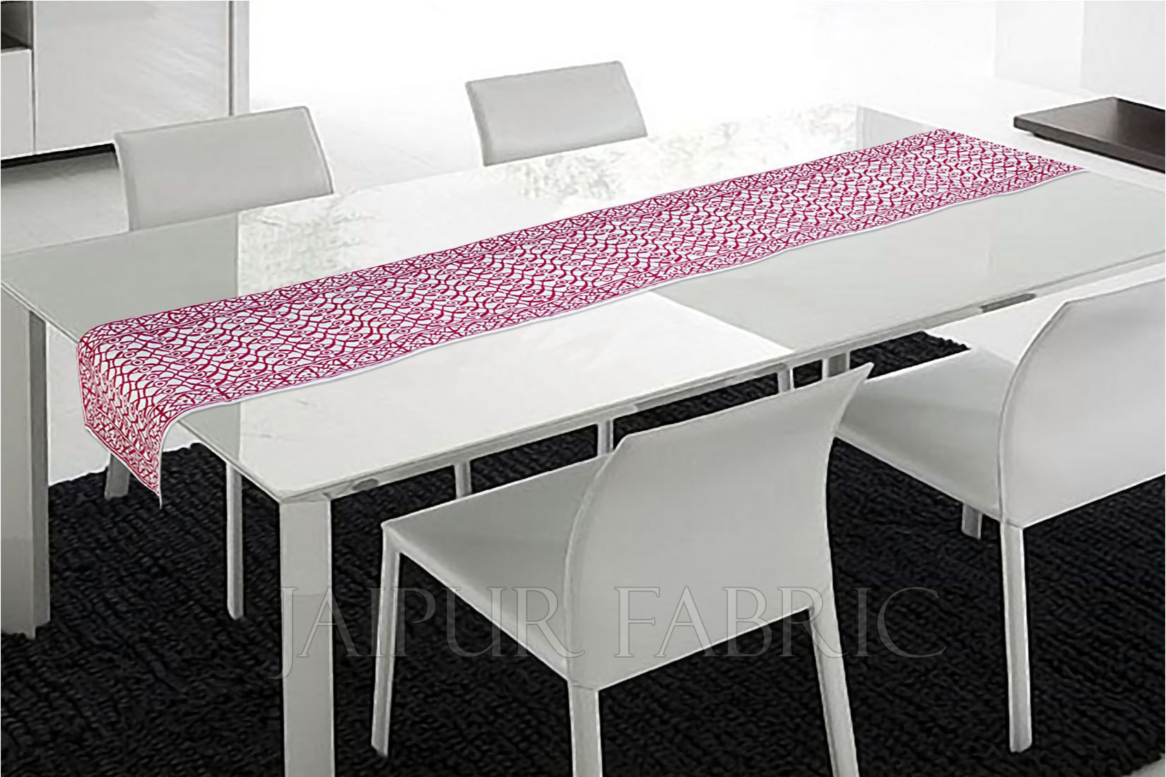 Pink Printed Table Runner