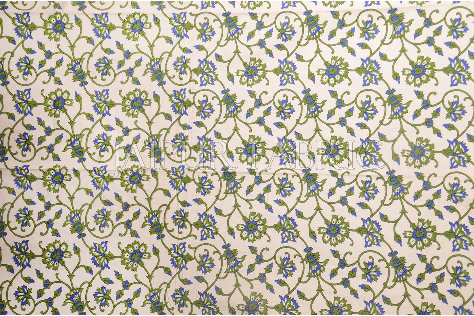 Green Border Anthemion Pattern Cotton Single Bed Sheet