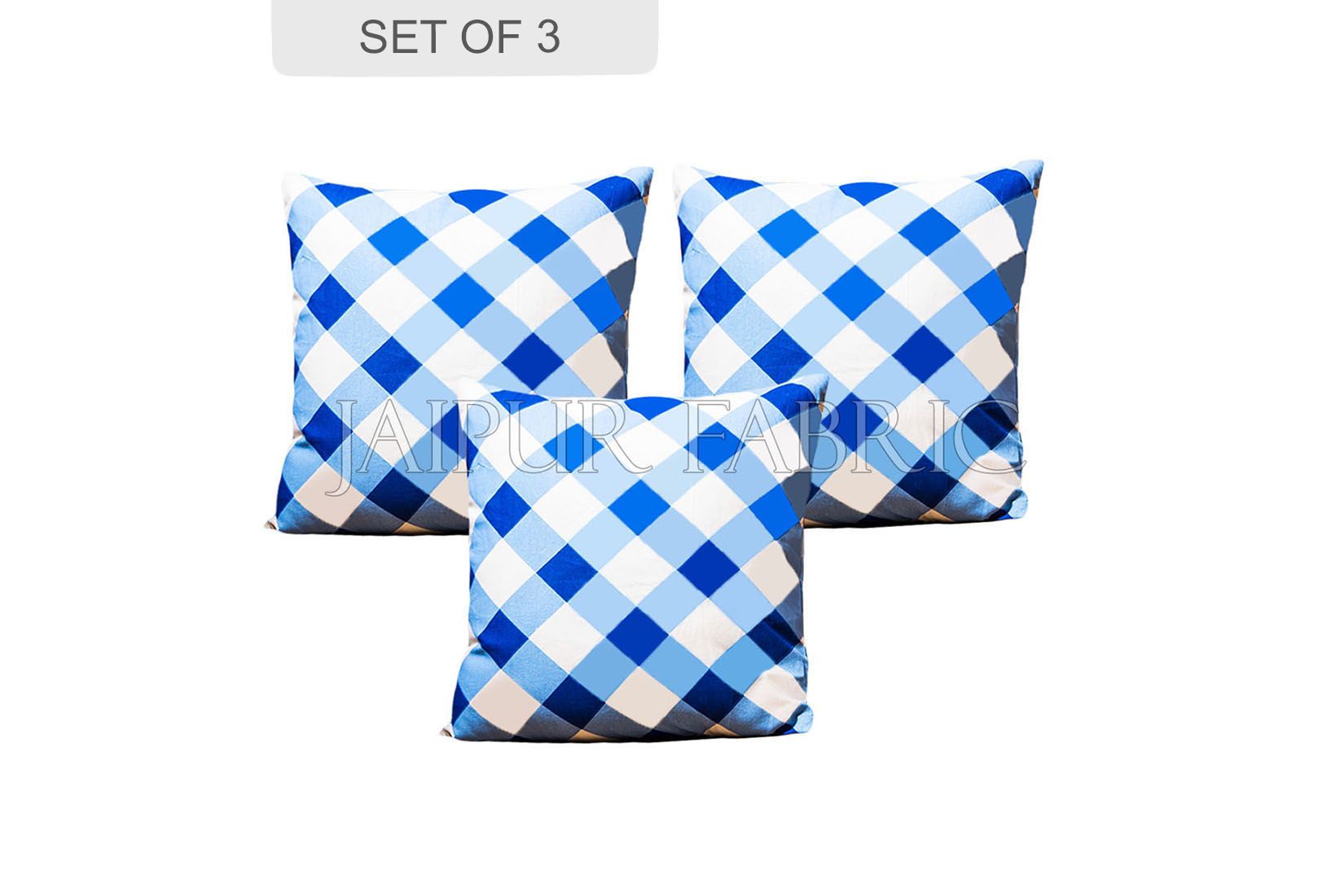 Blue checkered Plaid Pattern Cushion Cover