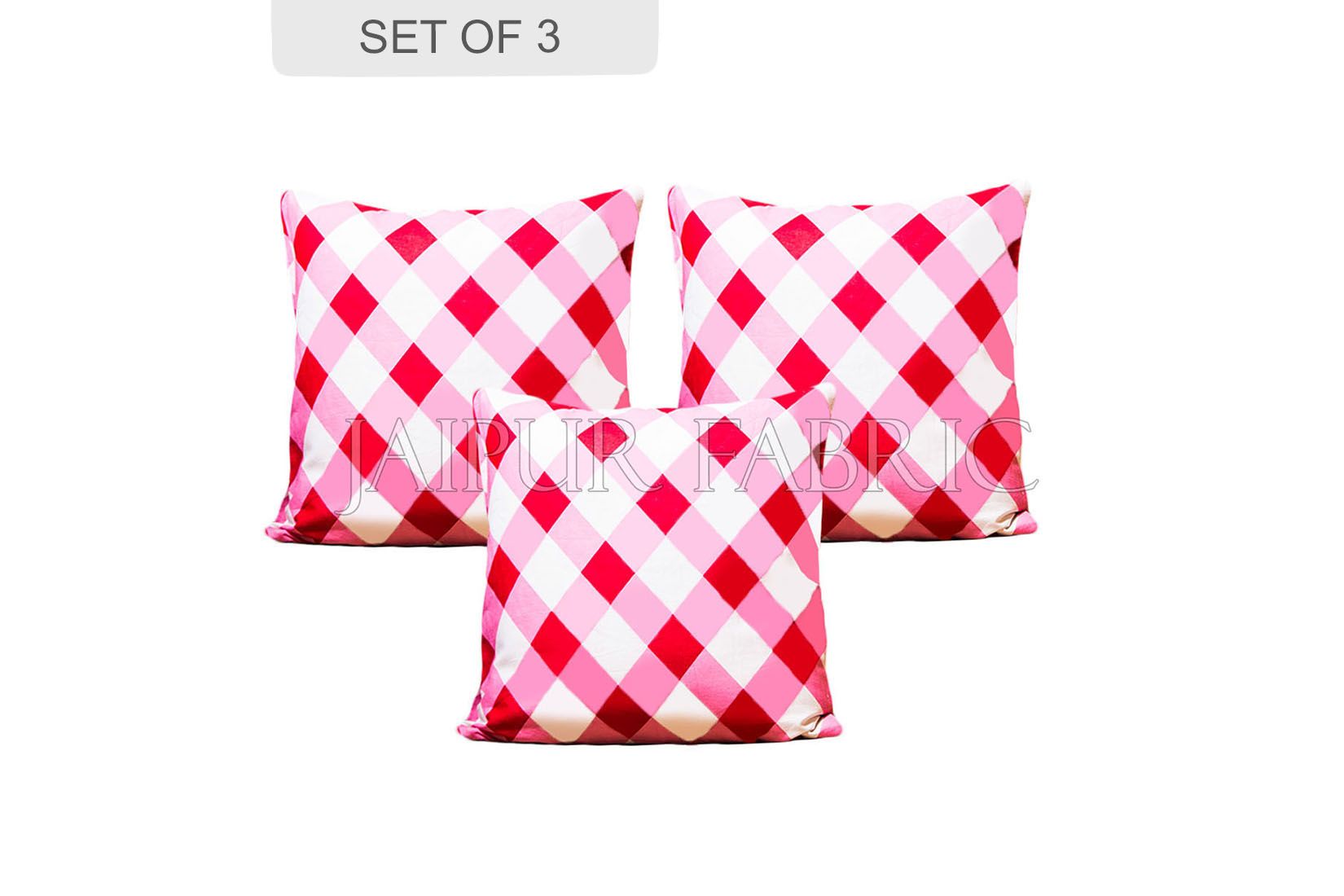 Pink checkered Plaid Pattern Cushion Cover