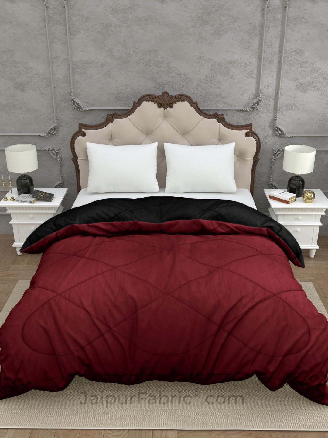 Maroon Black Double Bed Comforter