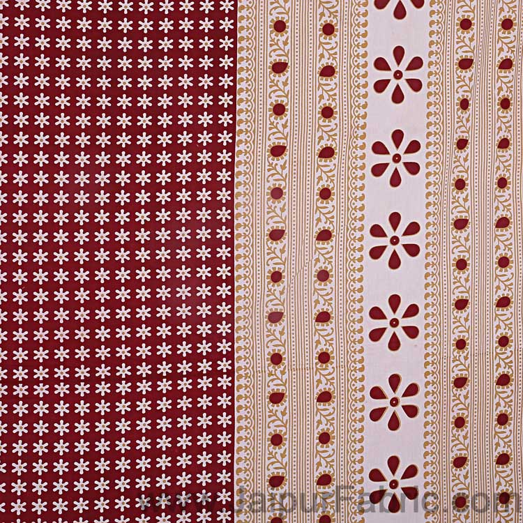 Double Bedsheet Blood Red Color Rangoli Print