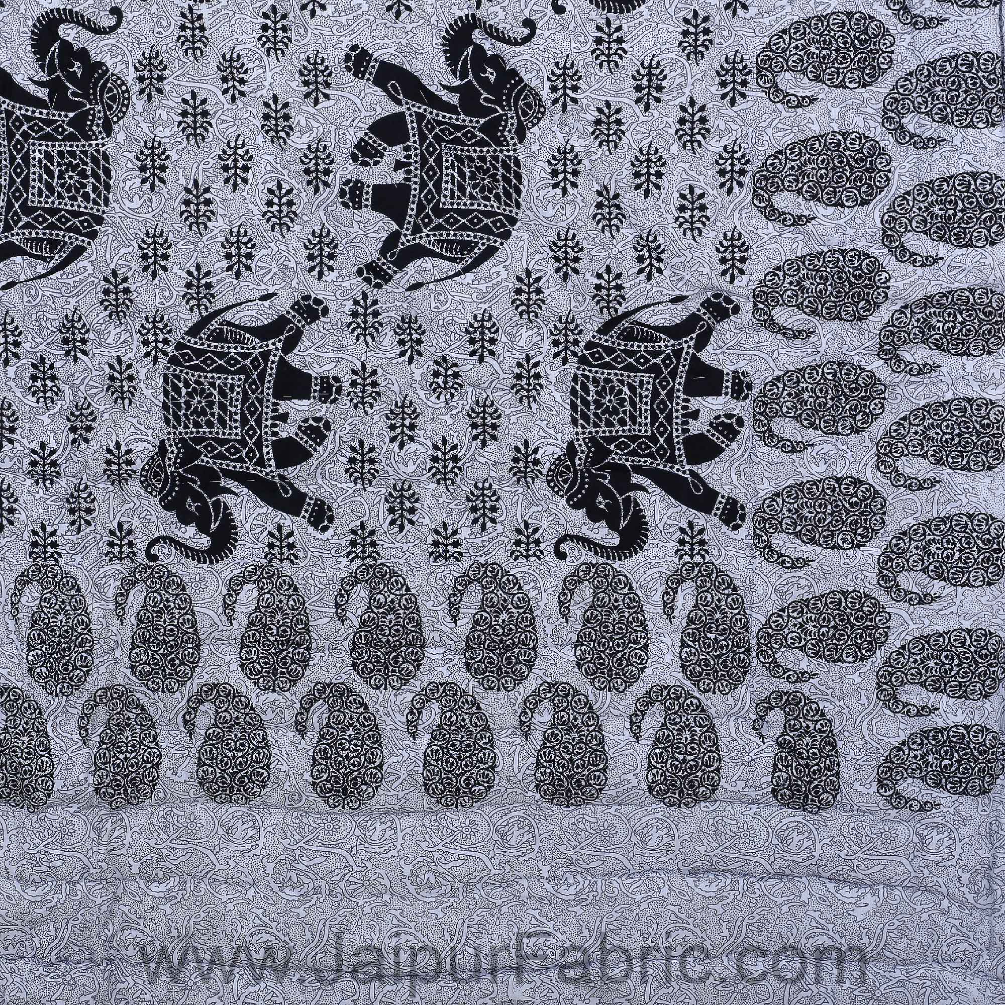 Jaipuri Quilt Elephant Print 200Gsm Fine Cotton Single Bed Rajai