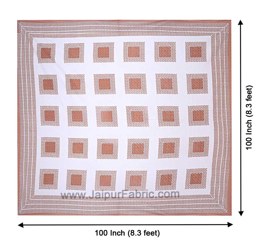 Double Bedsheet Brown Checks Cotton