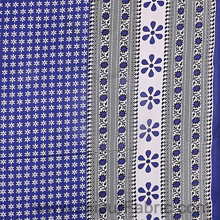 Double Bedsheet Blue Color Rangoli Print