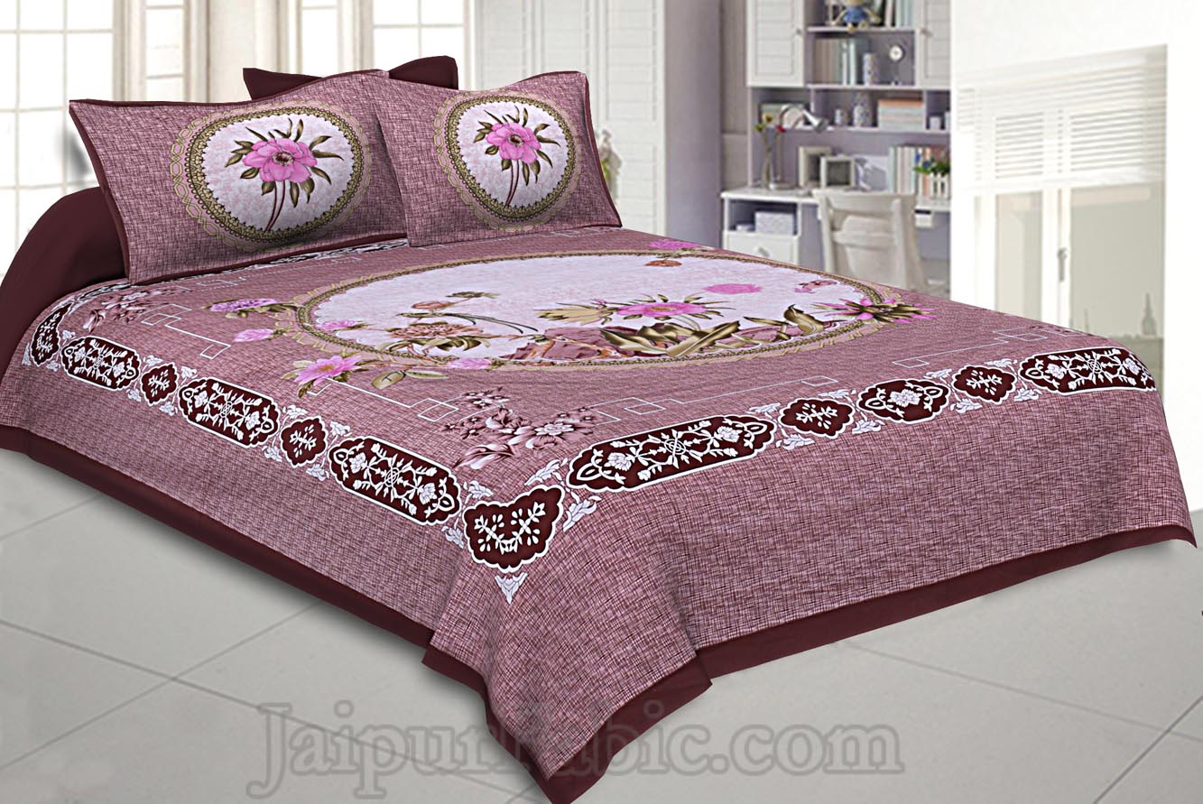 Pastel Earth Dark 240 TC Double Bedsheet