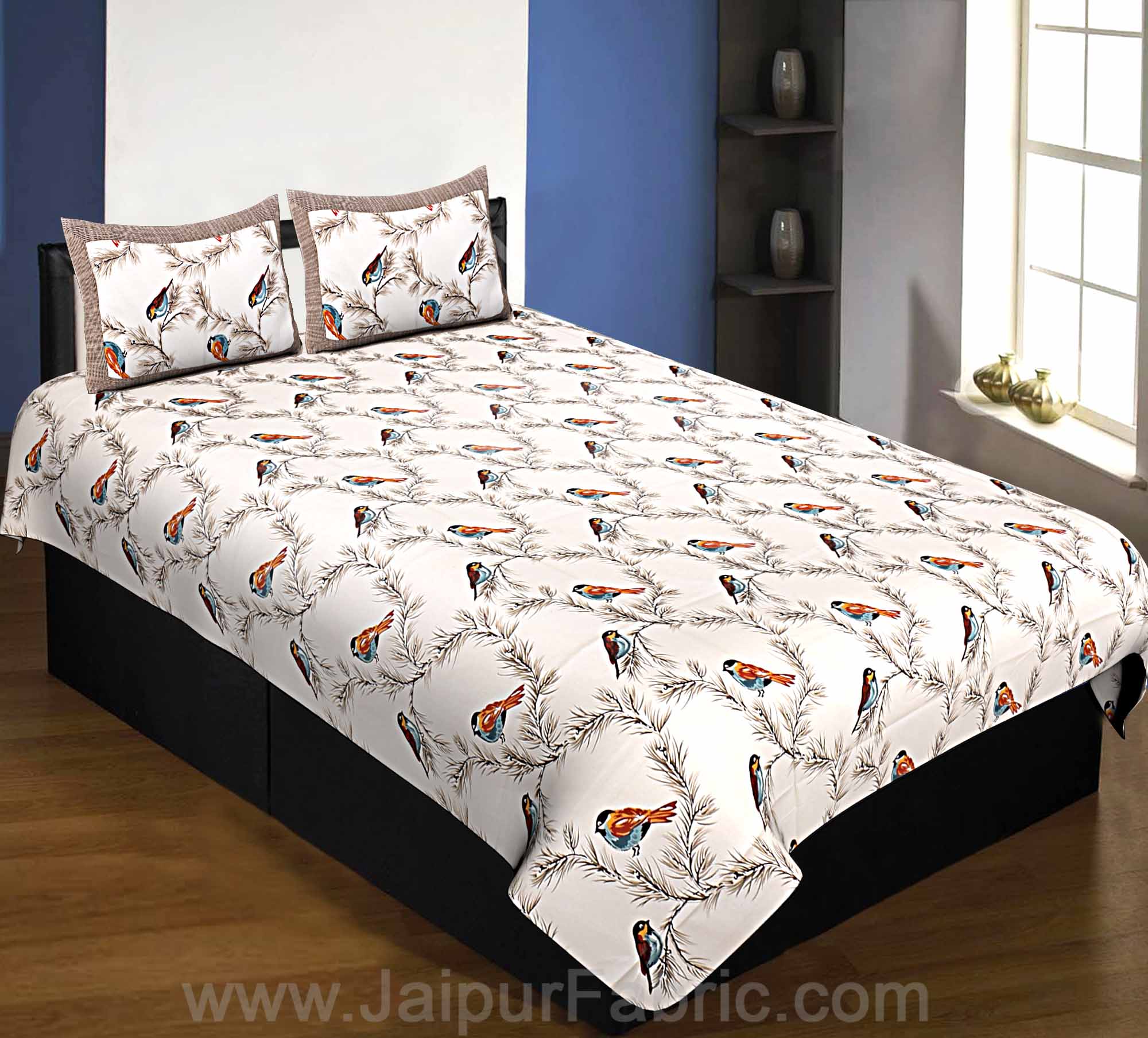 COMBO95- Set of 1 Double Bedsheet and  1 Single Bedsheet With  2+2 Pillow Cover