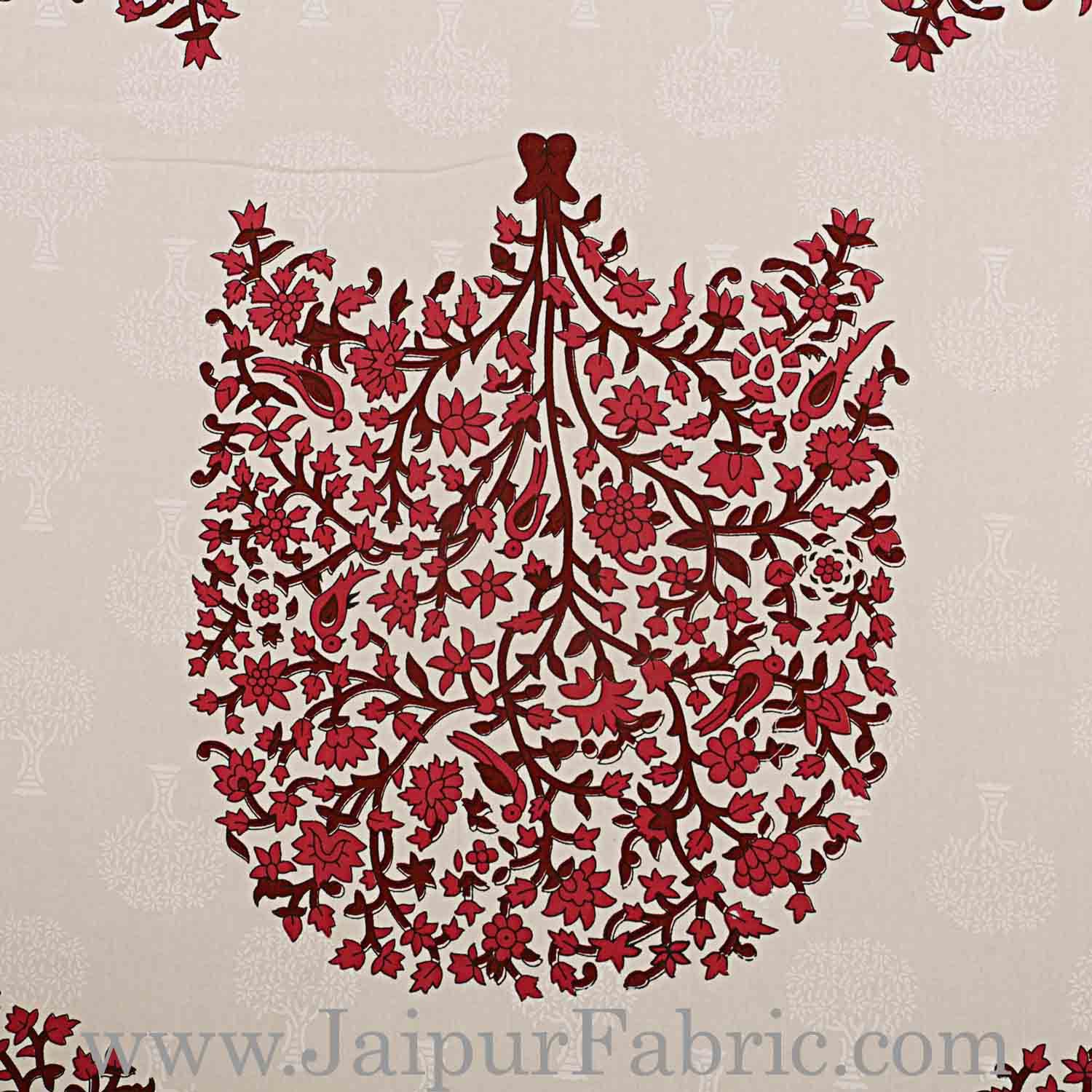 Double bedsheet Red Small Tree Smooth Cotton Screen Print