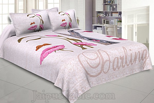 Illusion Magic Pink 240 TC Double Bedsheet