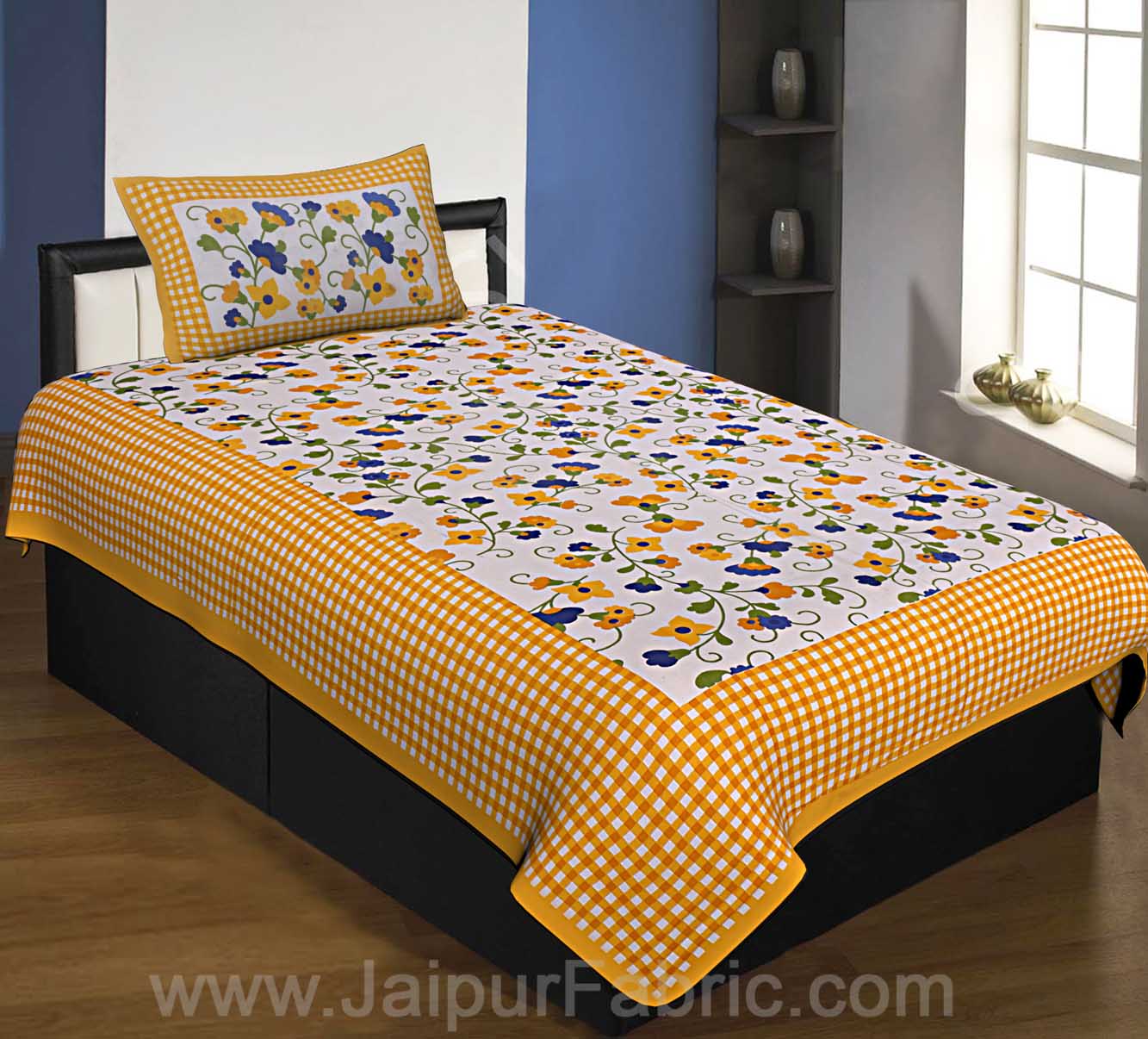 COMBO81- Set of 1 Double Bedsheet and  1 Single Bedsheet With  2+1 Pillow Cover