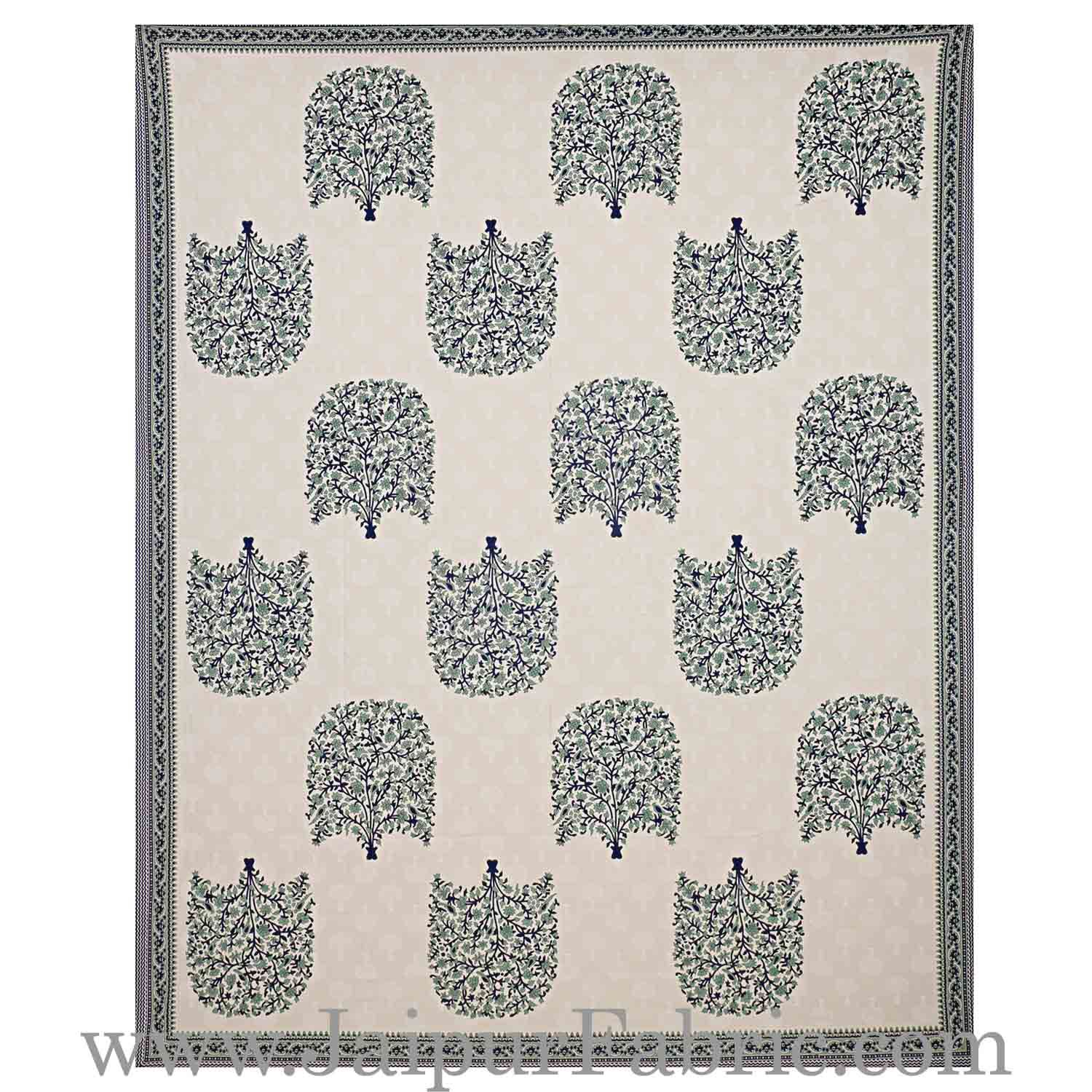 Double bedsheet Grey Small Tree Smooth Cotton Screen Print