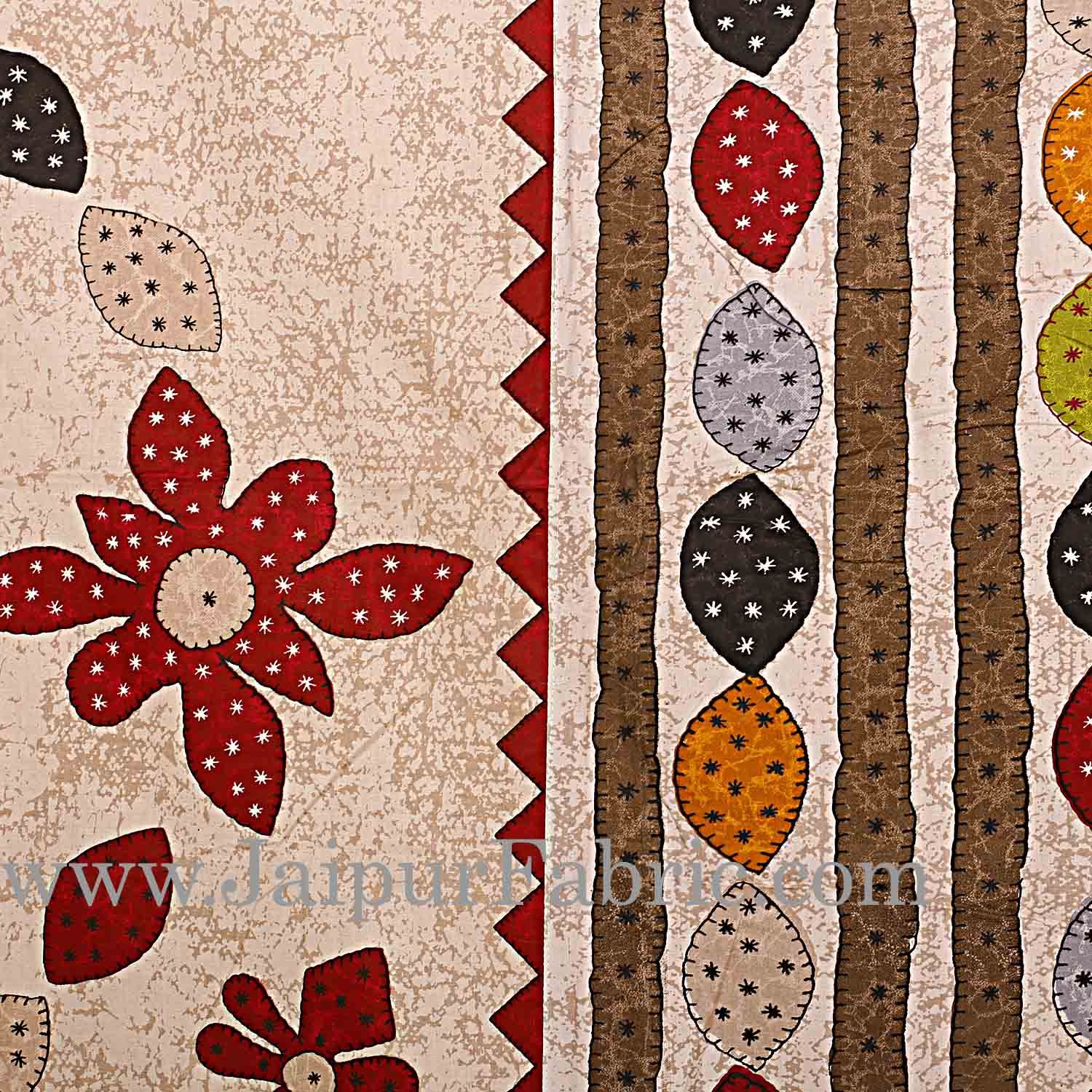 Double Bedsheet Cream Base Barmeri Rangoli Print