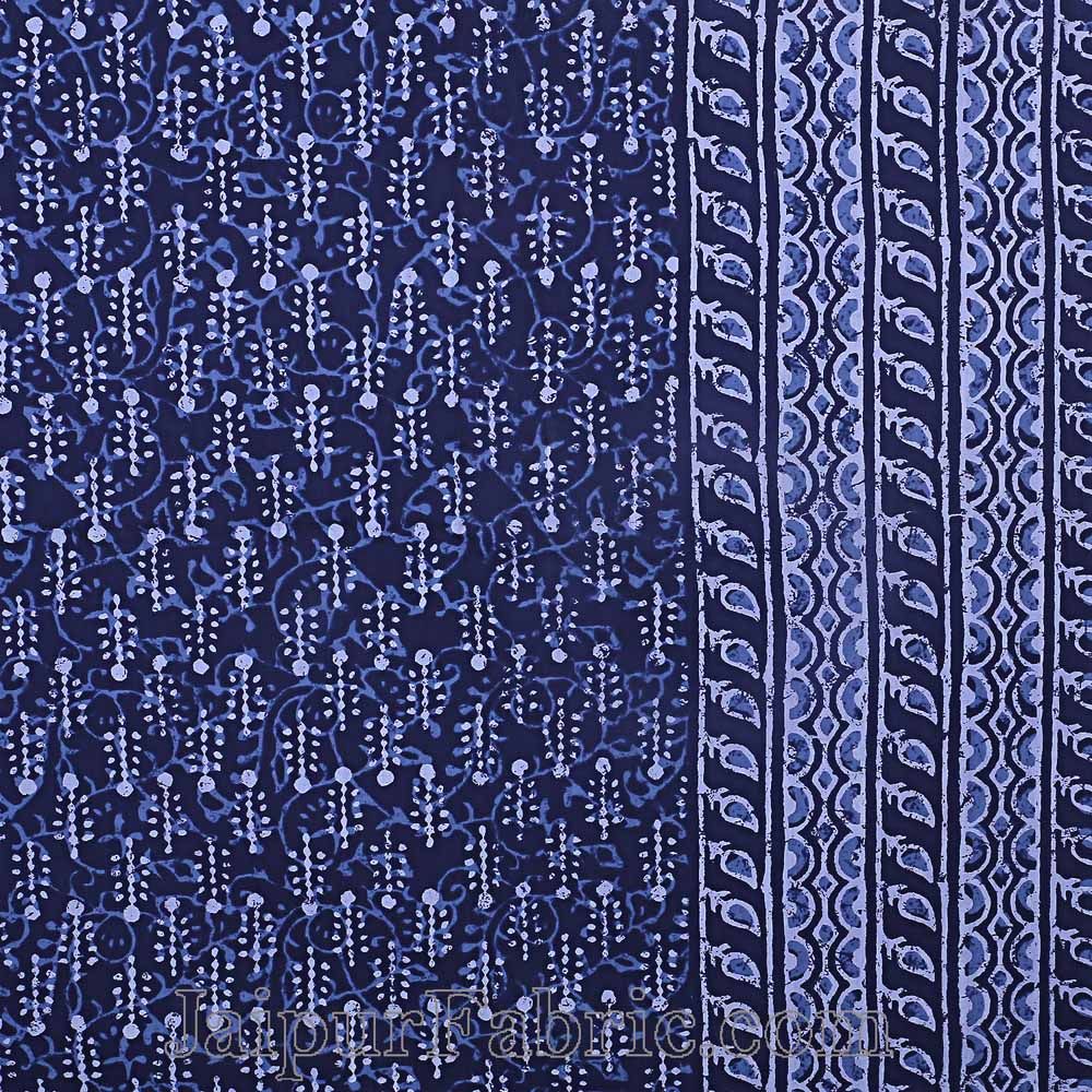 Double Bedsheet Dabu Indigo Dye Navy Blue Hand Block Print