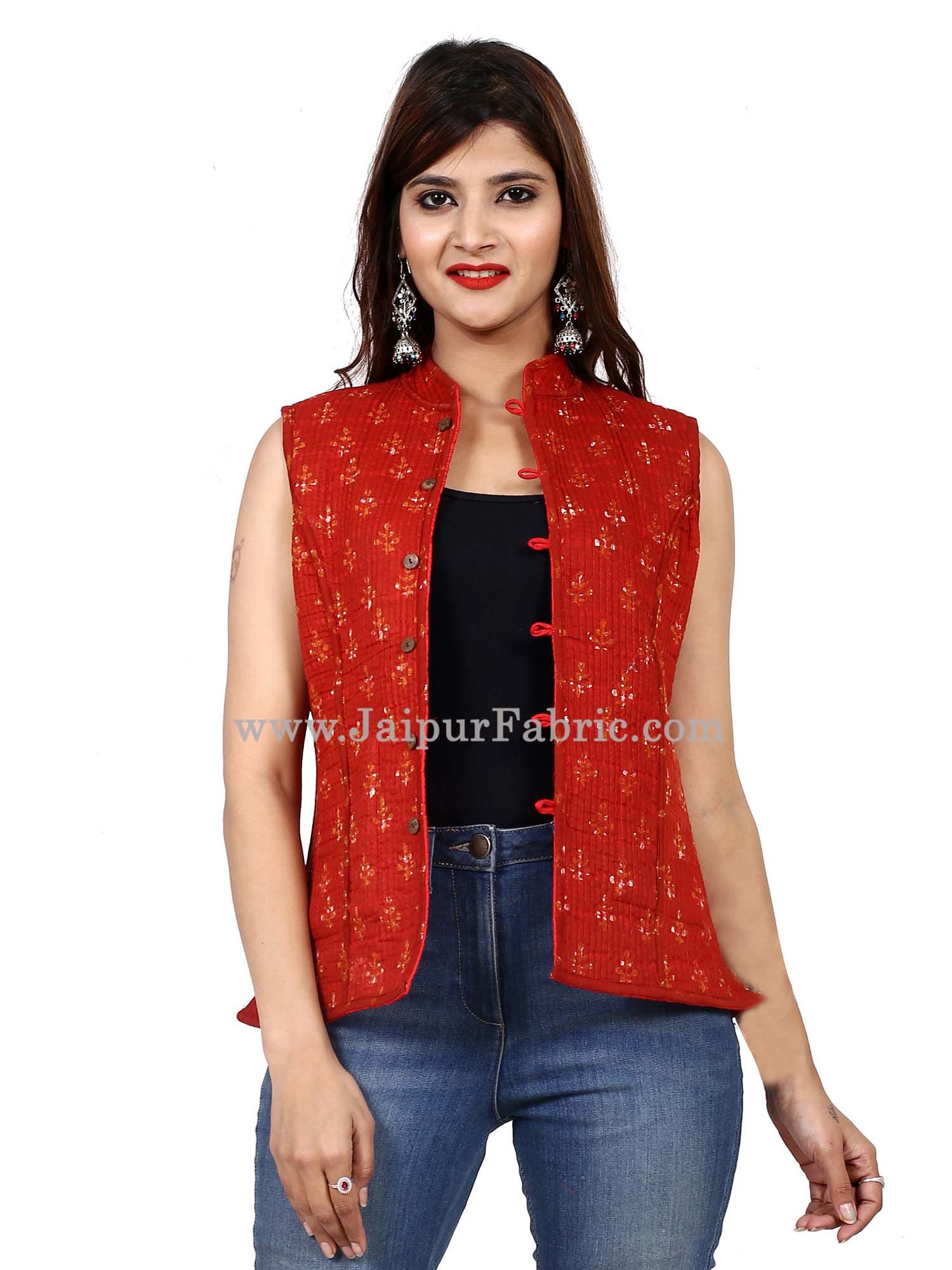 Women Solid Red Jacket