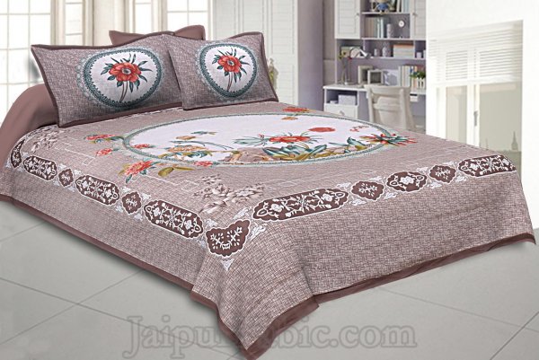 Pastel Earth Light 240 TC Double Bedsheet