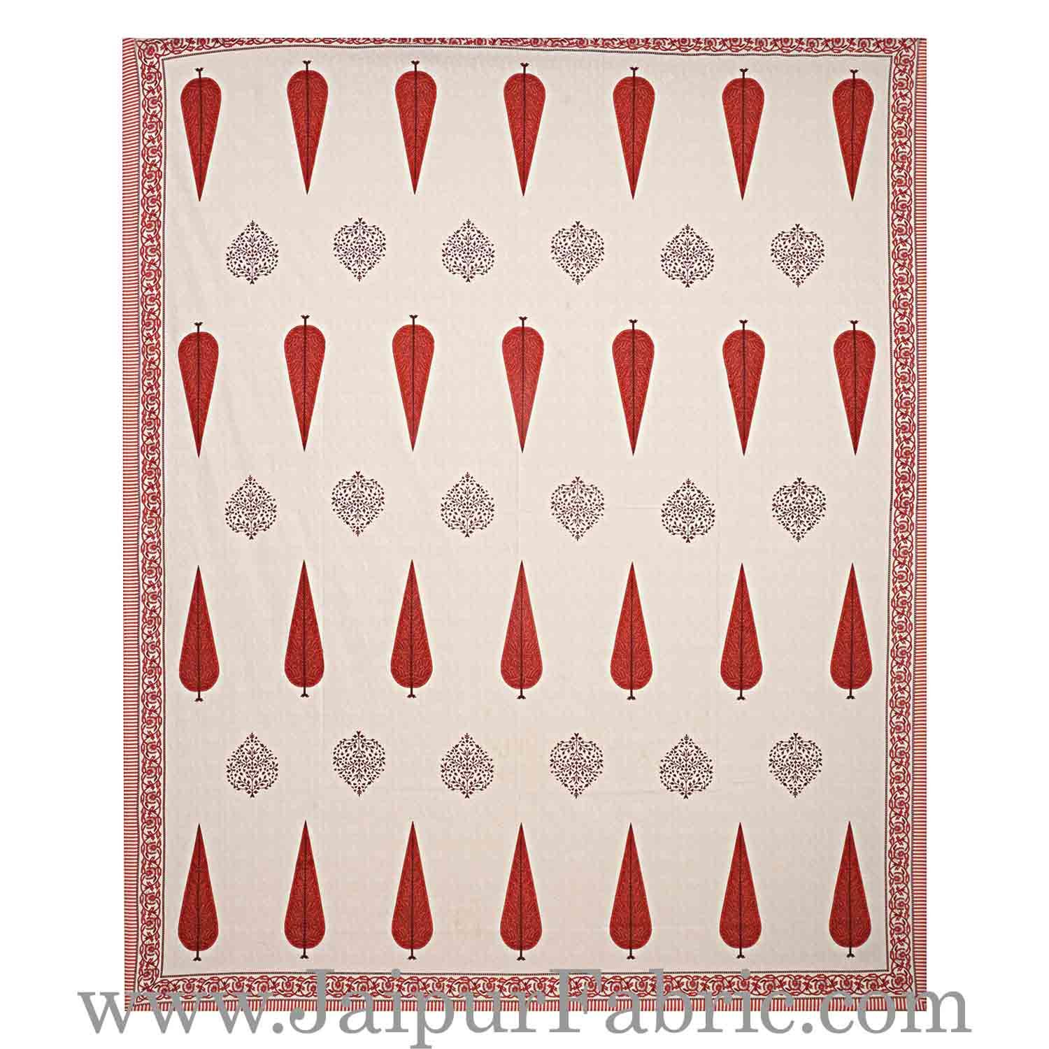 Double bedsheet Red Long Tree Smooth Cotton Screen Print