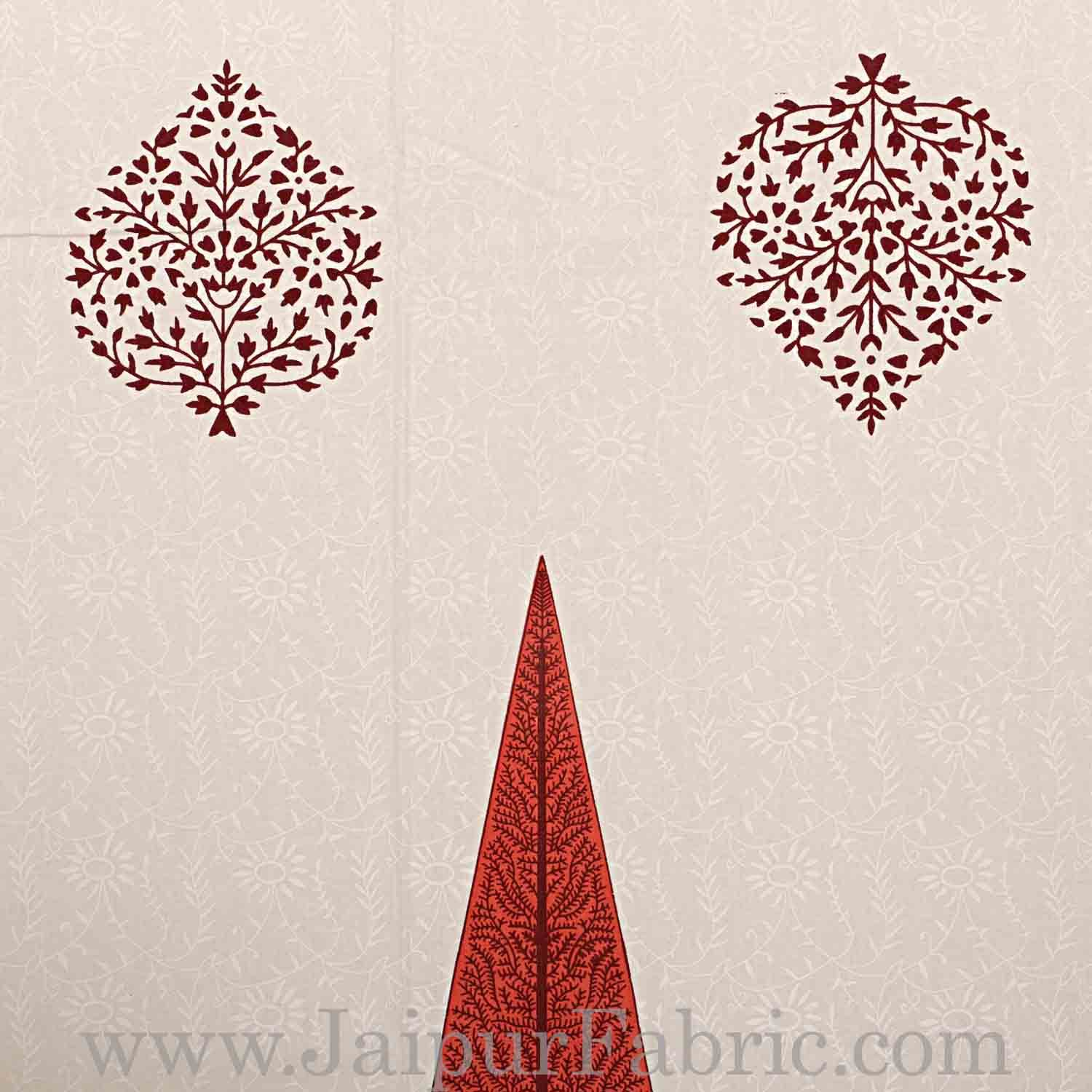 Double bedsheet Red Long Tree Smooth Cotton Screen Print