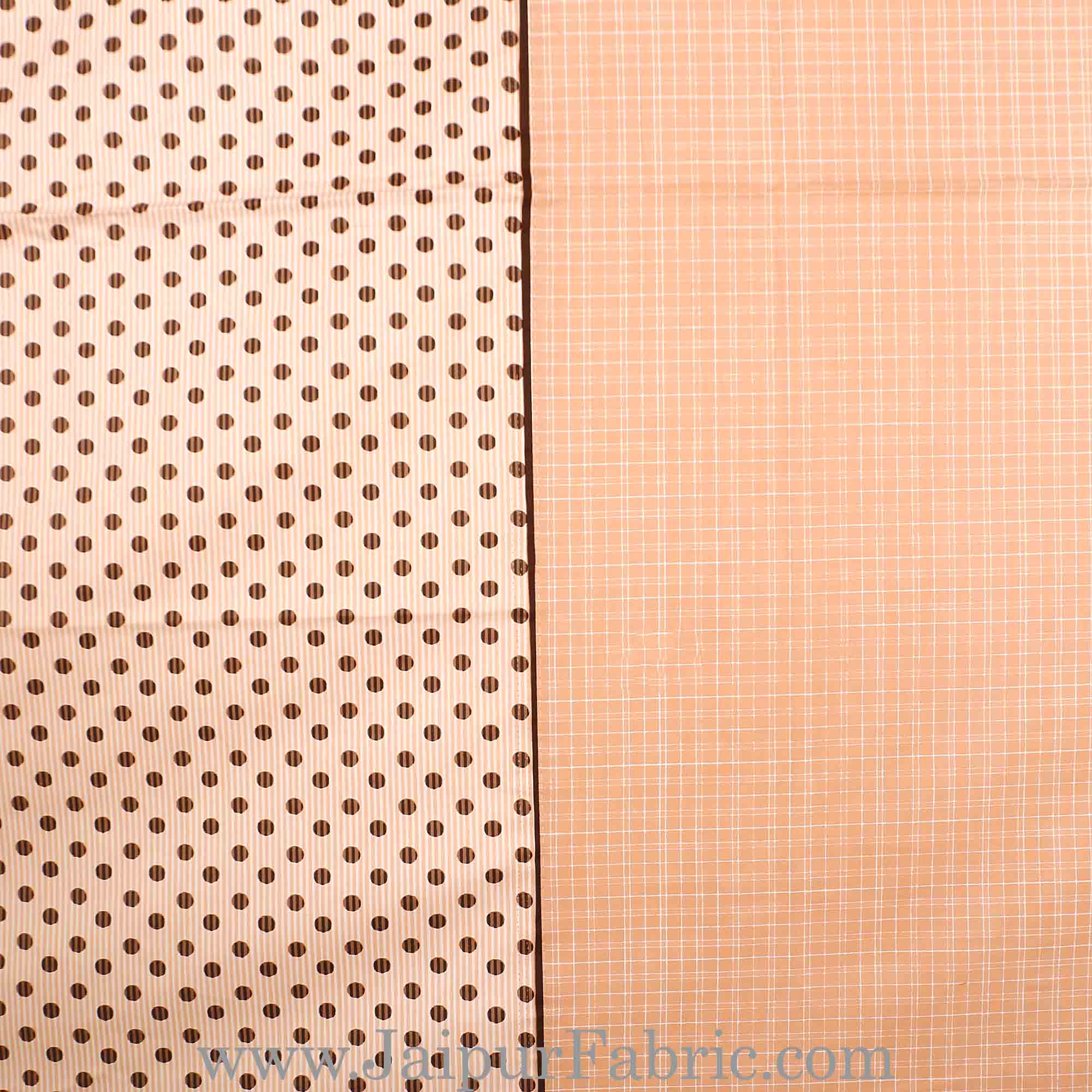 Pleasant Peach Polka Double Bedsheet