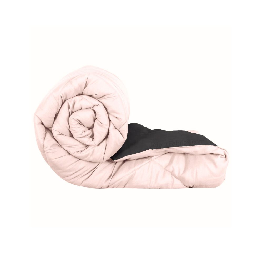 Pale Pink & Dark Grey Double Bed Comforter