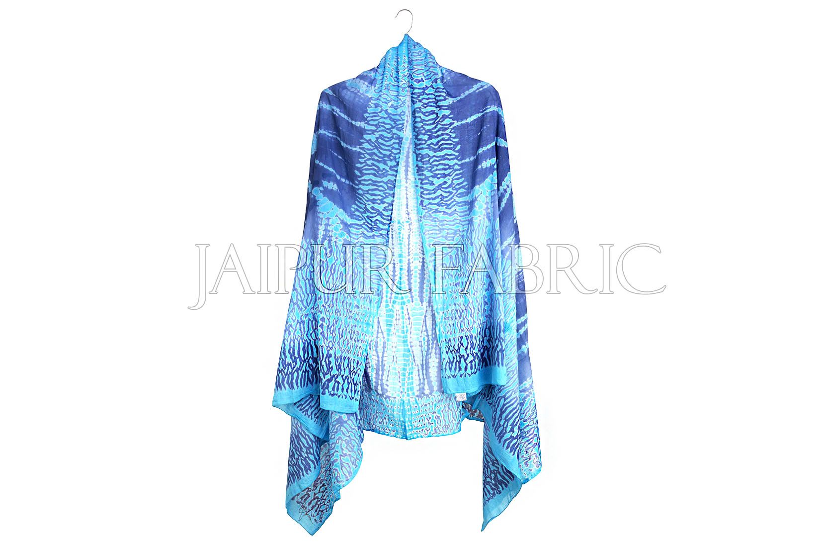 Blue Handmade Bandhej Work Cotton Scarf