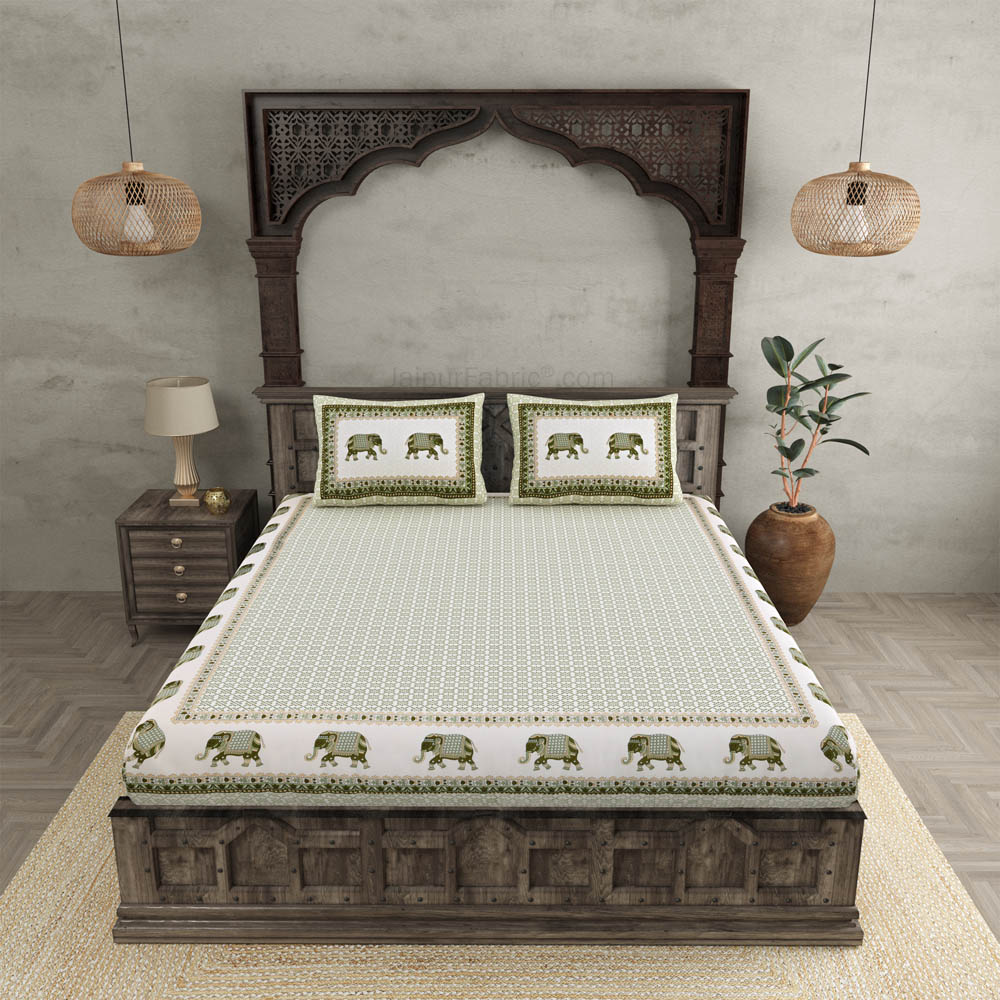 Blockbuster Green Double Bedsheet