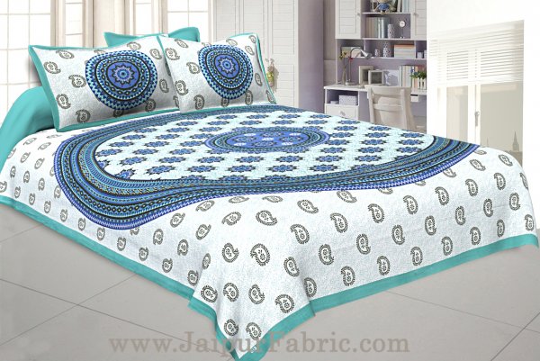 Paisley Sea Green Double Bedsheet