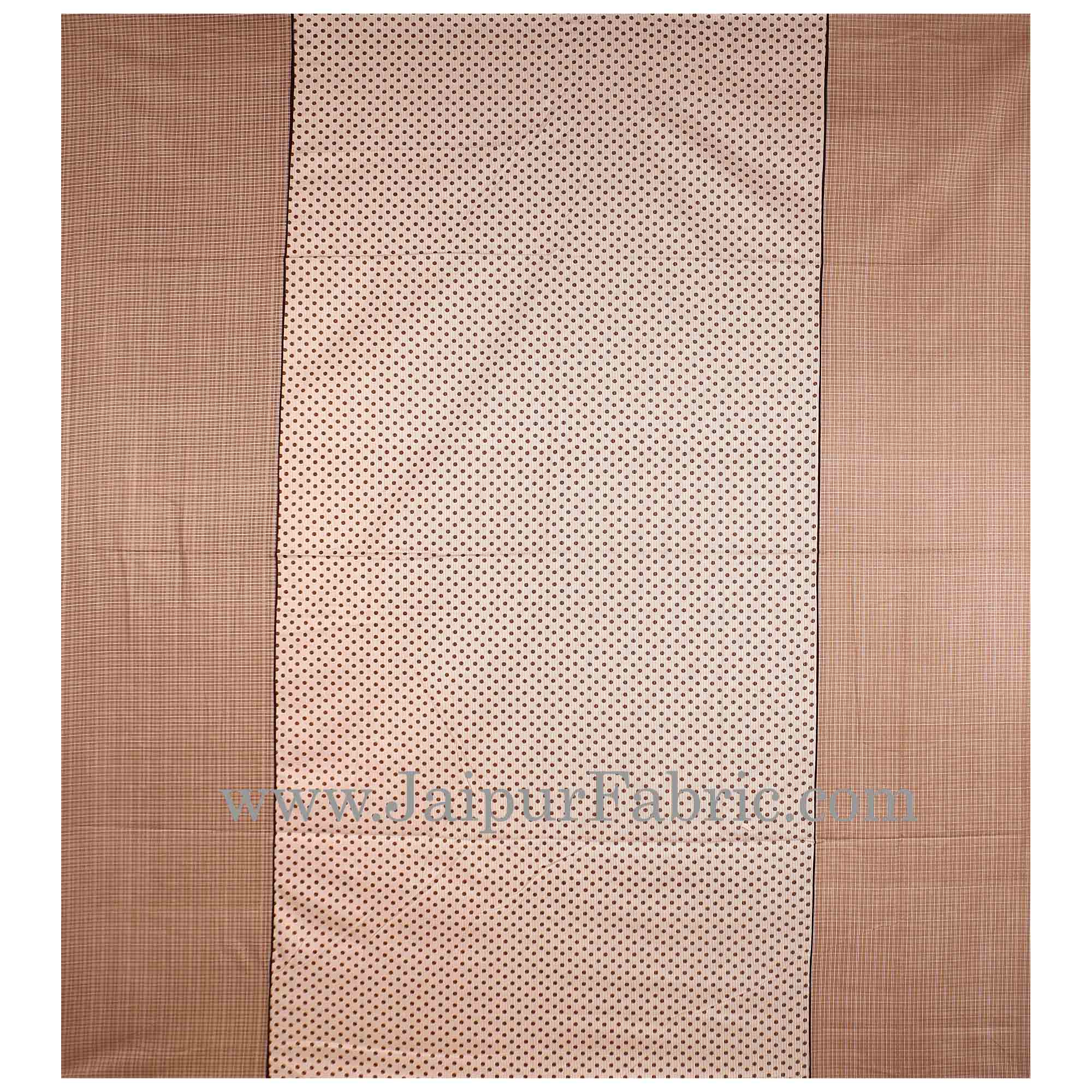 Polka Brown Double Bedsheet