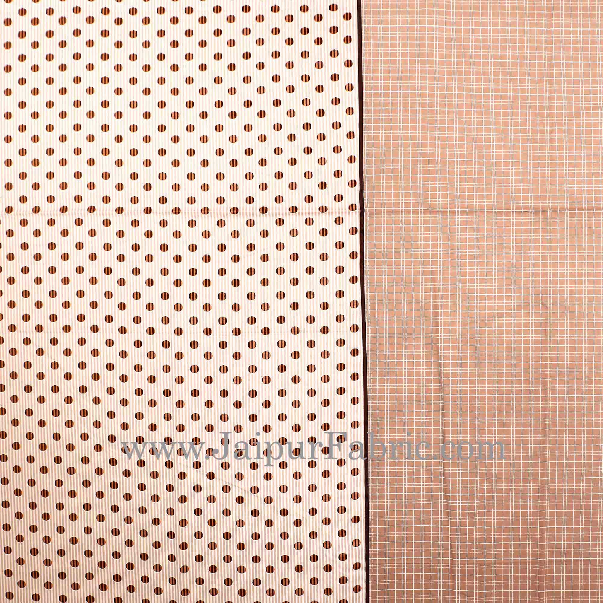 Polka Brown Double Bedsheet