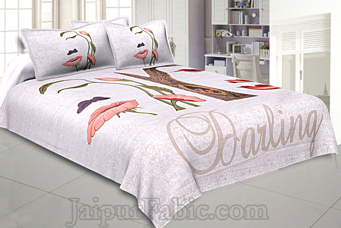 Illusion Magic Peach 240 TC Double Bedsheet