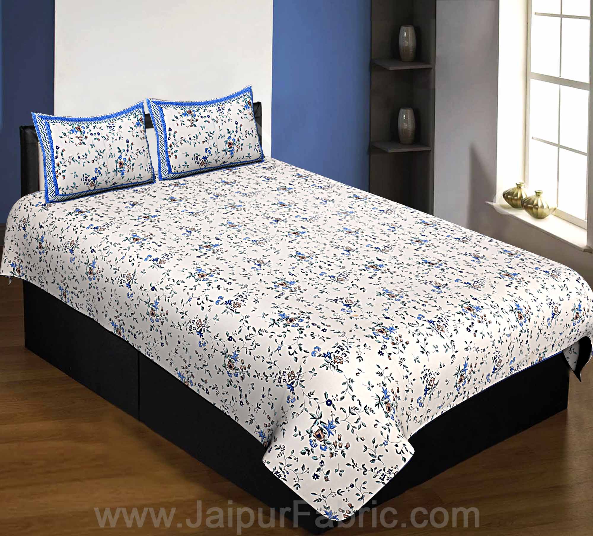 COMBO89- Set of 1 Double Bedsheet and  1 Single Bedsheet With  2+2 Pillow Cover