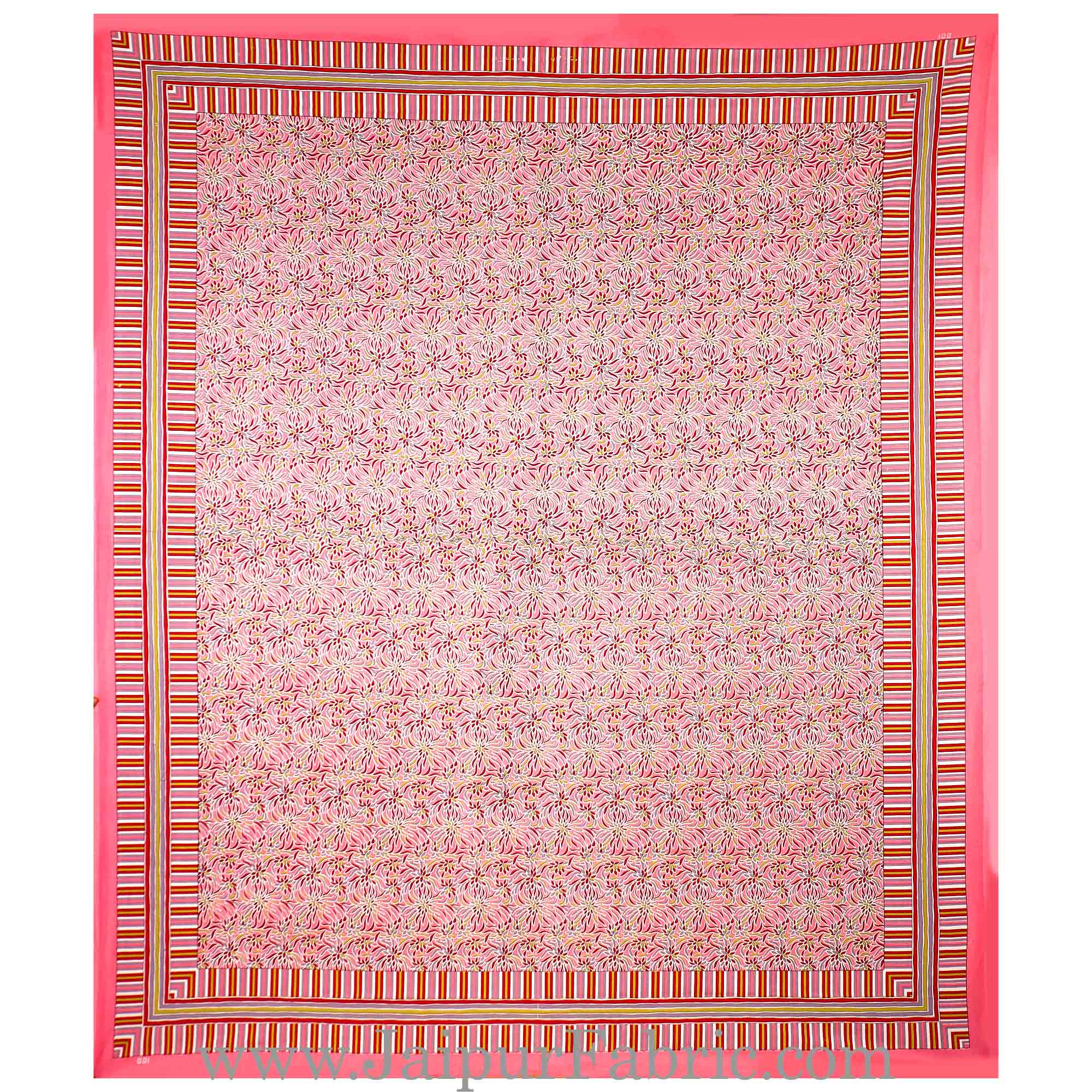 Flamingo Pink Abstract Double Bedsheet