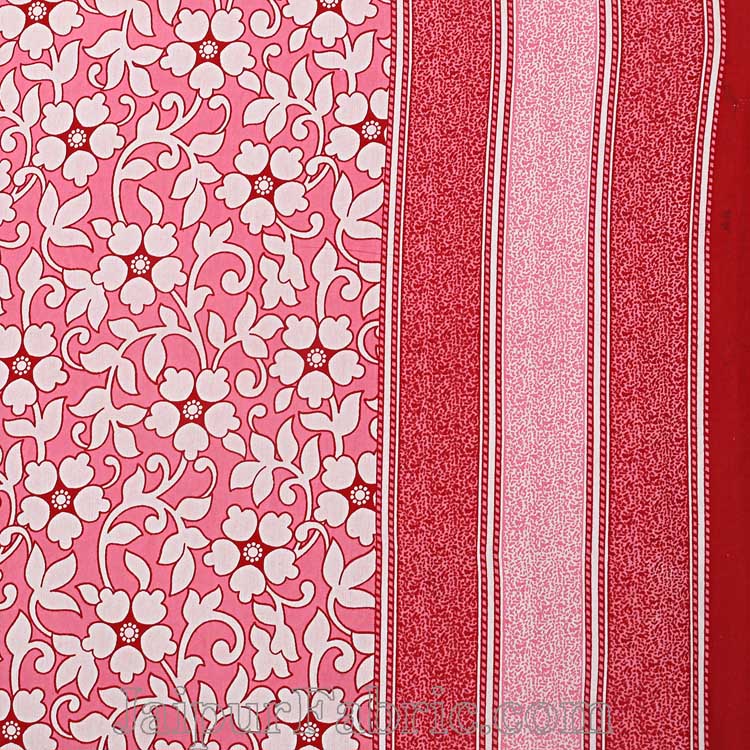 Double Bedsheet Pink Elegent Seamless Floral Pattern