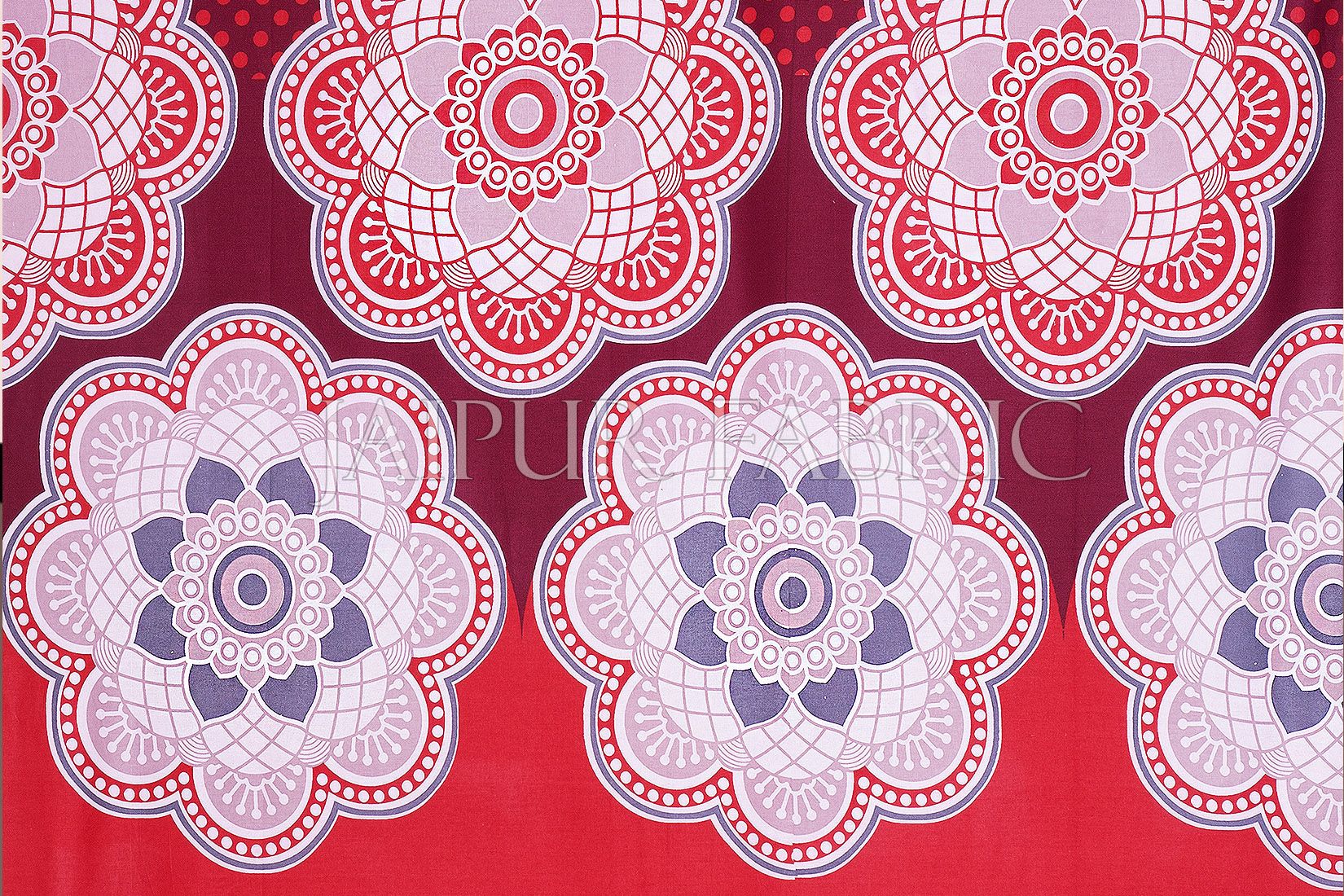 Maroon Border Rangoli Print Cotton Diwan Set