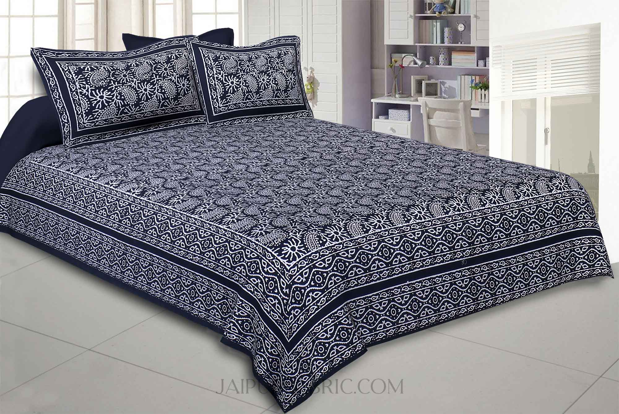 Aqua Kingdom Black Double Bedsheet