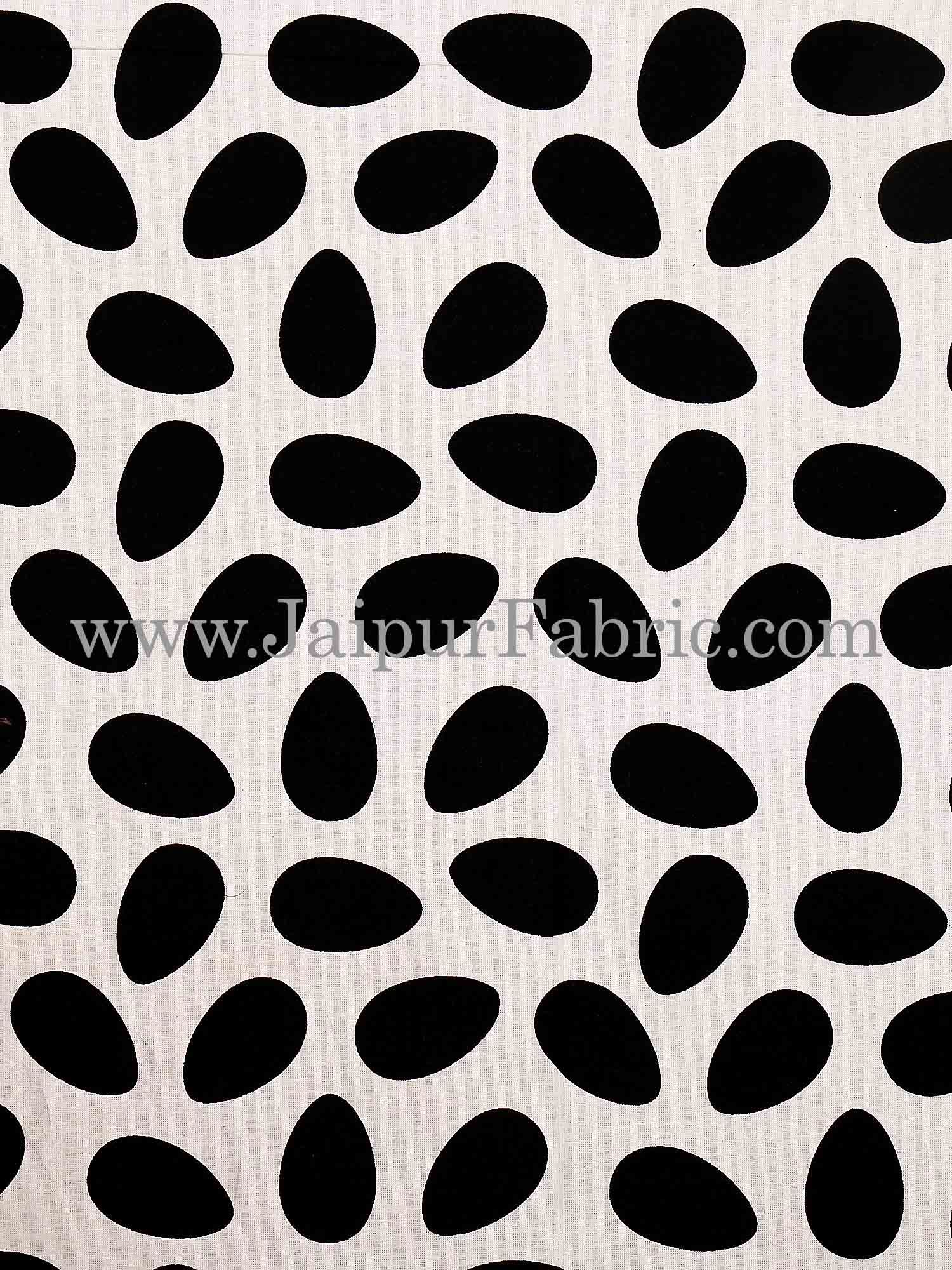 Black Border White Base Cow Print Cotton Single Bed Sheet with Pillow cover