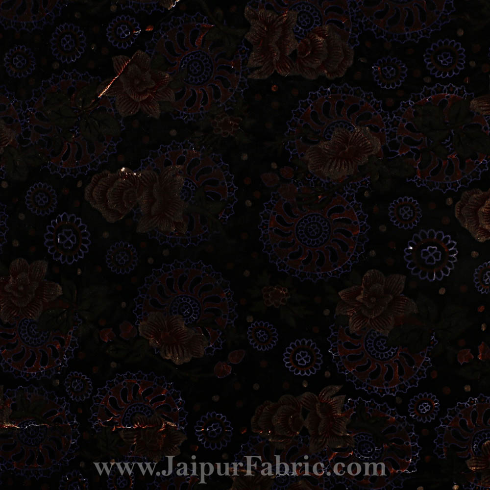 Velvet Cloth Single Bed Quilt Jaipuri Razai Dark Brown Shaneel Rajai by Jaipur Fabric