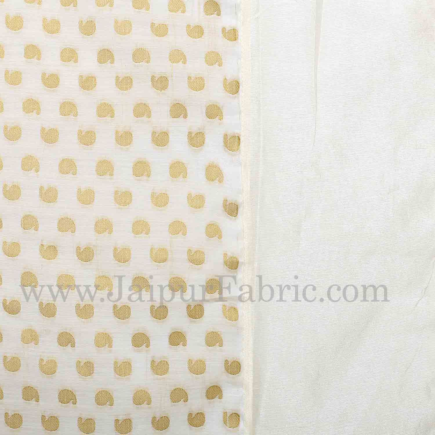 Chanderi Double Bedsheet With  Golden Weave Work  Small Booti