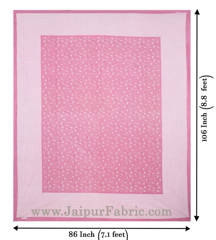 Floral Double Bedsheet Pink base with 2 Pillow Covers