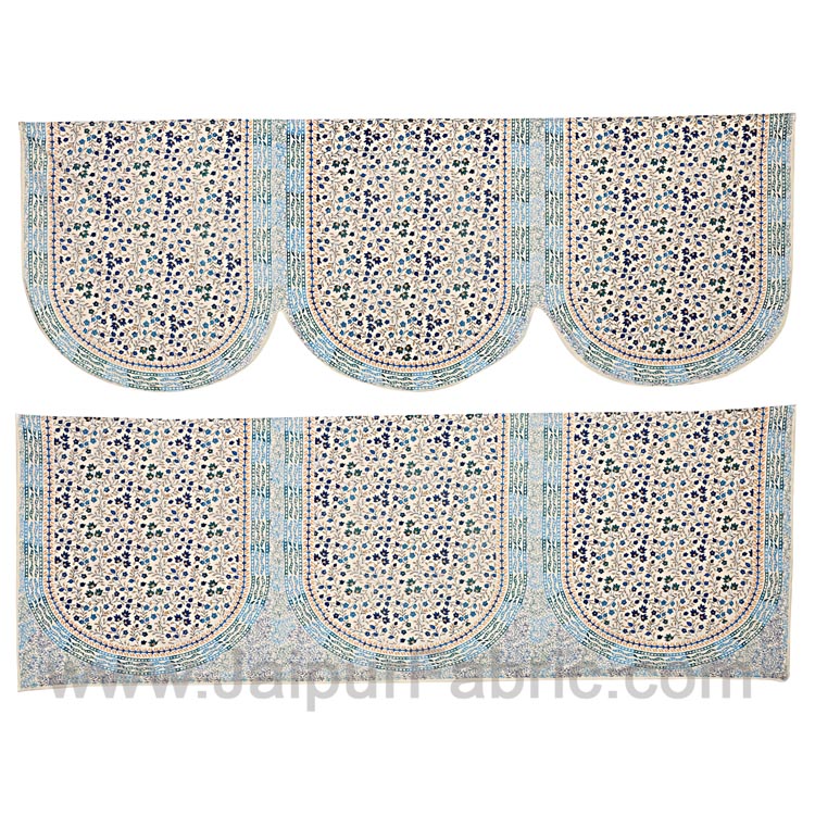 Satrangi Golden Blue Sofa Set Cover