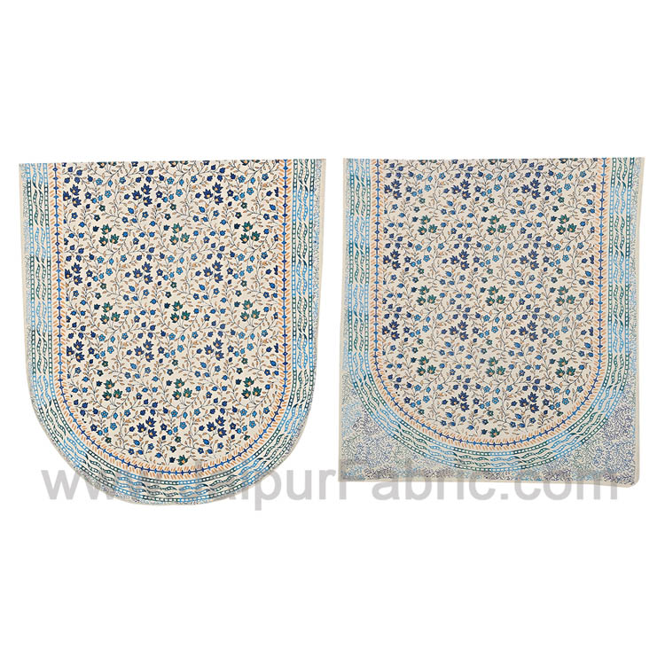 Satrangi Golden Blue Sofa Set Cover