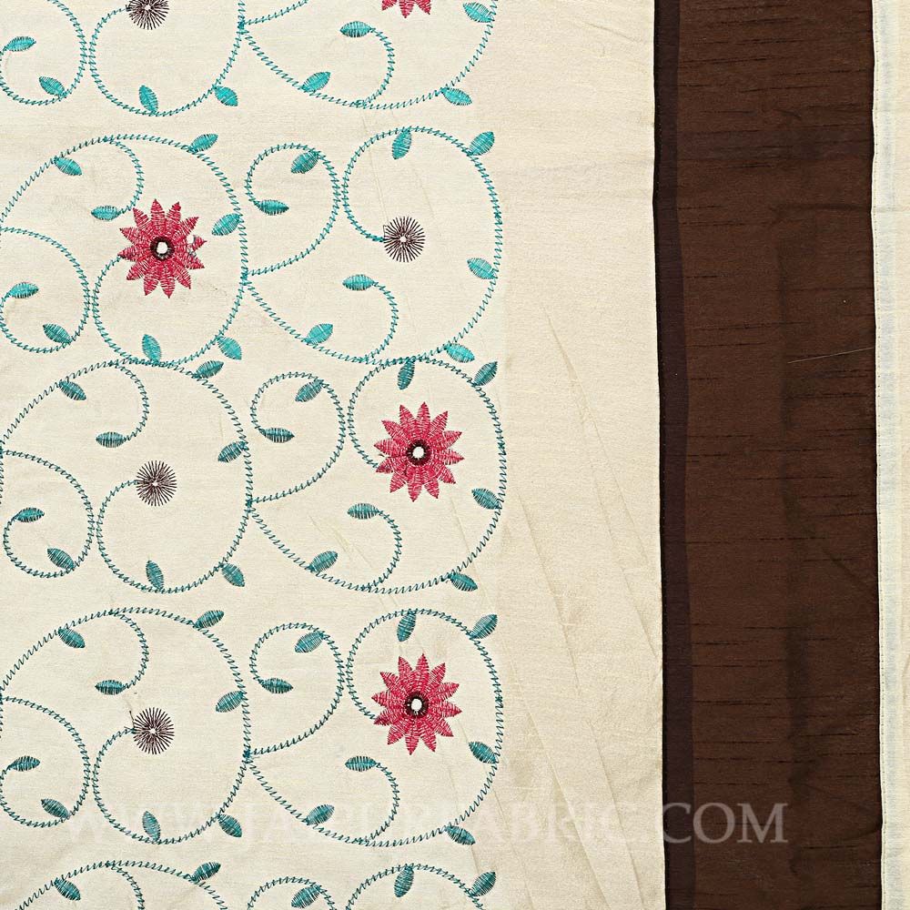 Light Brown Rajwada Silk Double Bedsheet