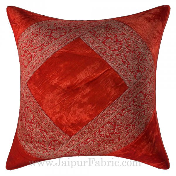 Dark Maroon Color Velvet Cushion Cover