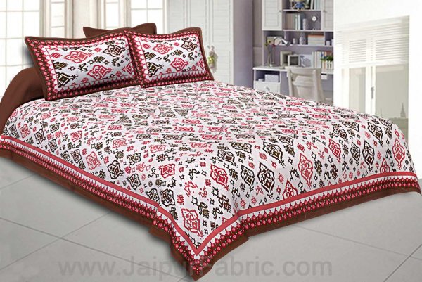 Double bedsheet Brick  Seamless Traditional Print