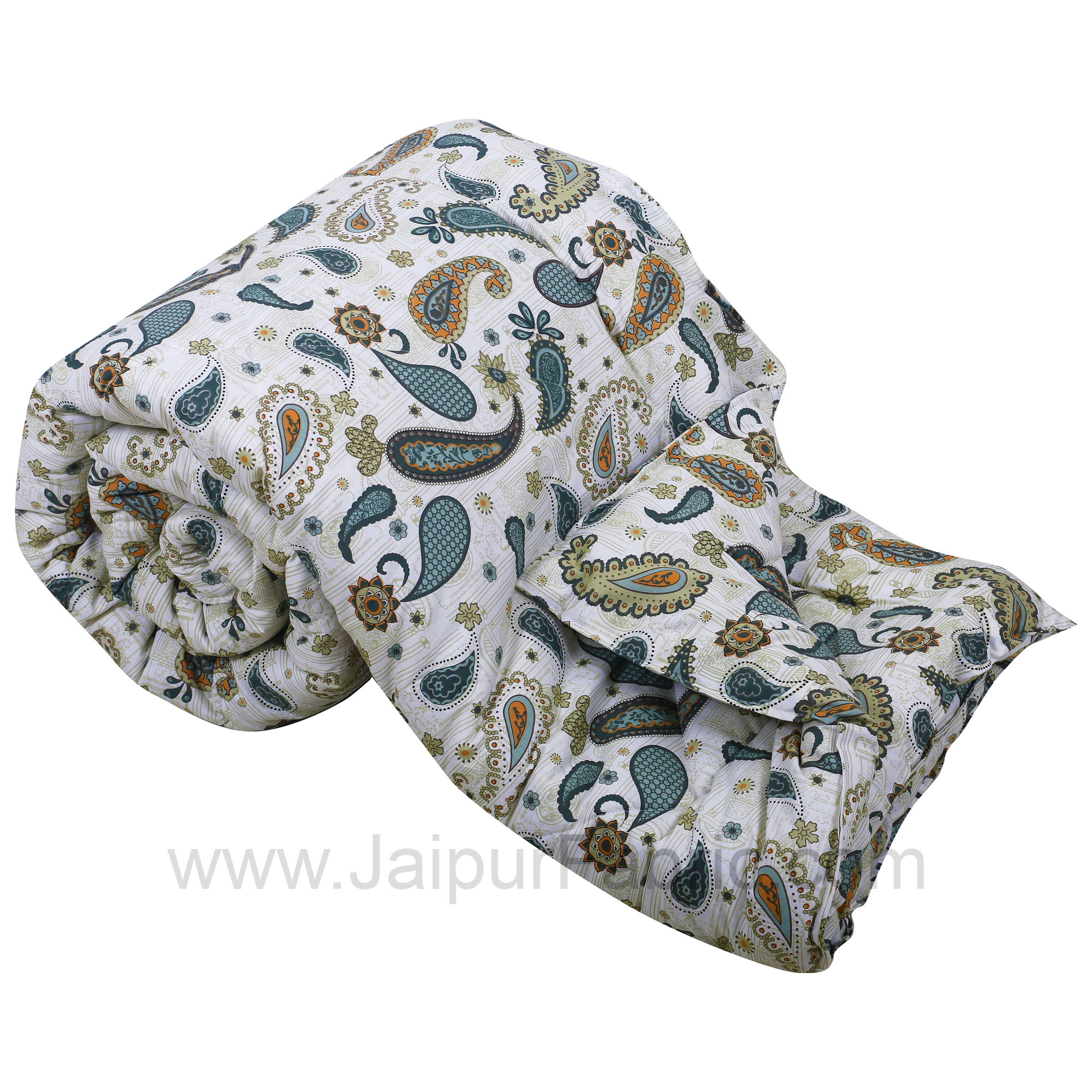 Paisley Blueish Grey Single Bed Comforter