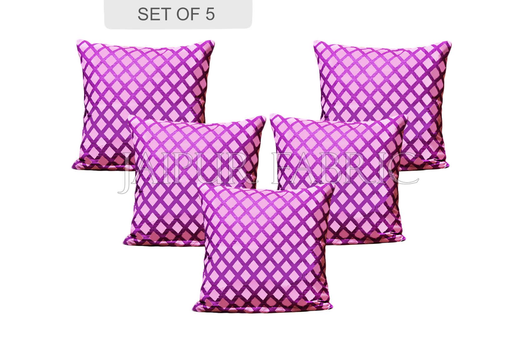 Amethyst Color Purple Square Print Cushion Cover