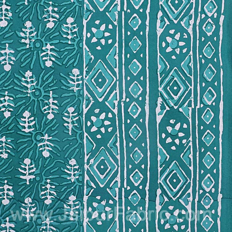 Double Bedsheet Sea Green Dabu Print