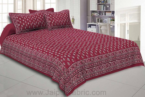 Double Bedsheet Red Dabu Print