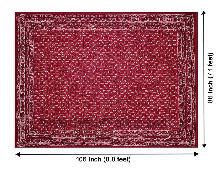 Double Bedsheet Red Dabu Print