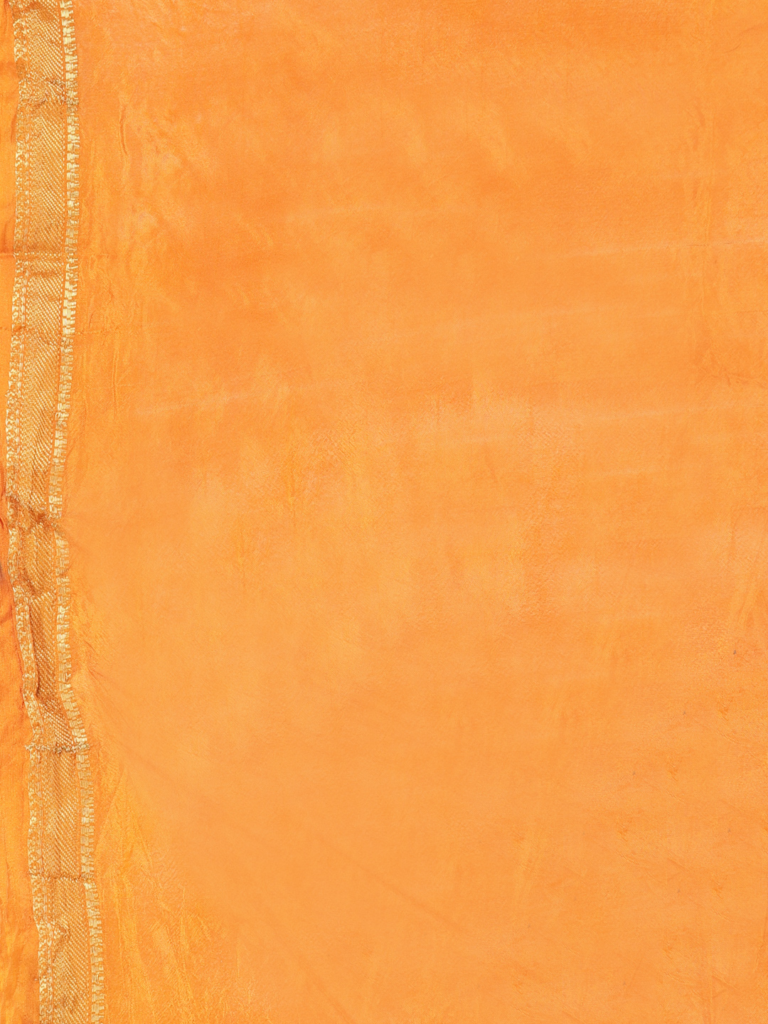 Silk Bandhani and Zari Weaving Saree with Unstitched Blouse - Orange And White