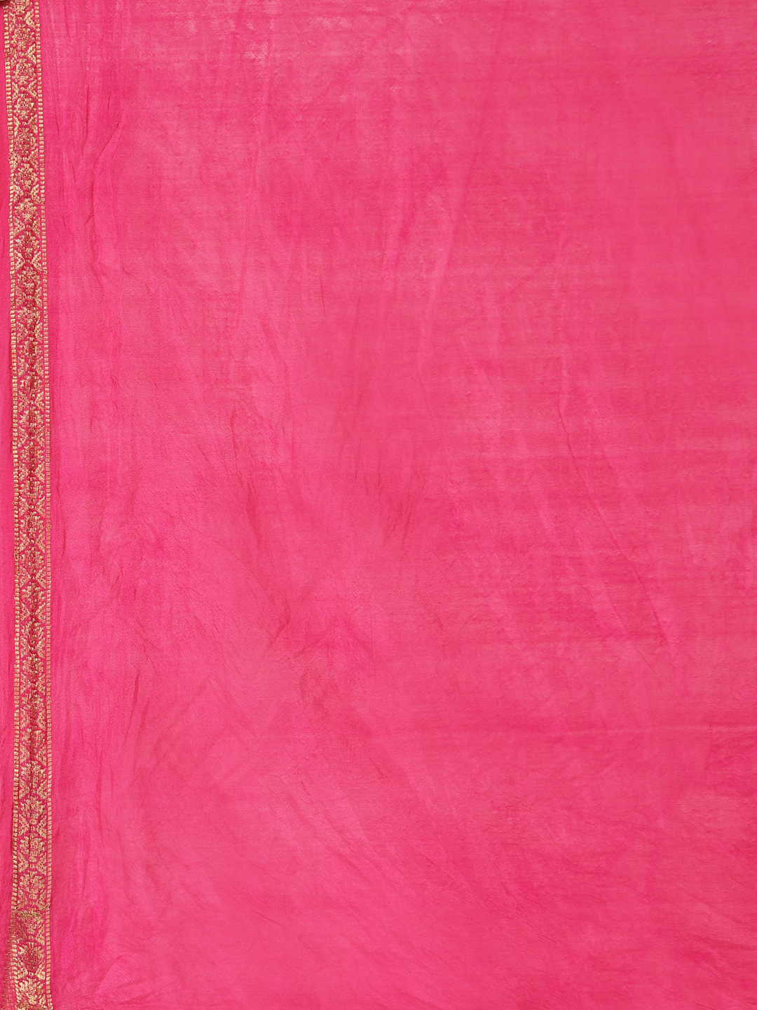 Women Silk Bandhani and Zari Weaving Saree with Unstitched Blouse - Pink And White